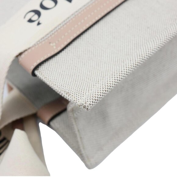 Chloe Woody Linen Canvas Tote Bag Beige - Picture 6 of 14